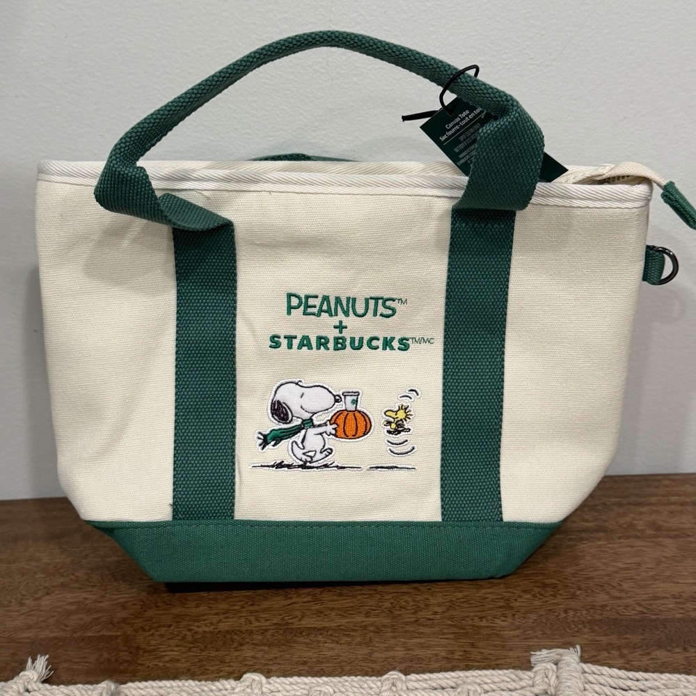 Starbucks x Peanuts Snoopy Tote Bag Fall 2026 Limited Edition NEW Pumpkin